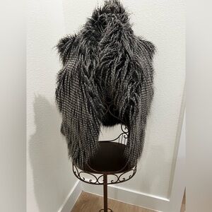 Classic Dolce Vita Faux Fur Vest in Black and Gray